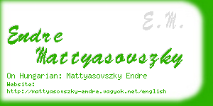 endre mattyasovszky business card